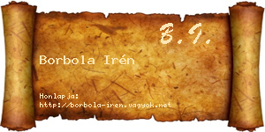 Borbola Irén névjegykártya